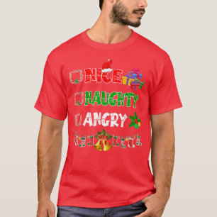 Snygg Naughty Arg jul Ljus Ornaments Sant T Shirt