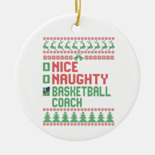 Snygg Naughty Basketball Coach Funny julgåva Julgransprydnad Keramik