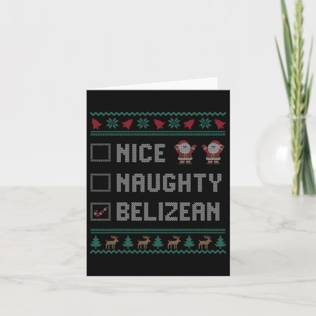 Snygg Naughty Belizean jul Pajama Matching Kort (Framsida)