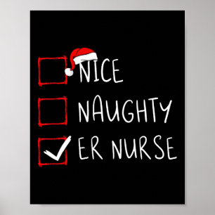 Snygg Naughty Er Nurse-jullista Jultomten X Poster