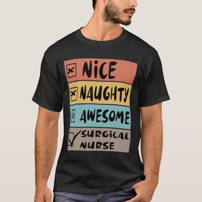 Snygg Naughty Fantastisk Surgical Nurse Santa Chri T Shirt (Framsida)