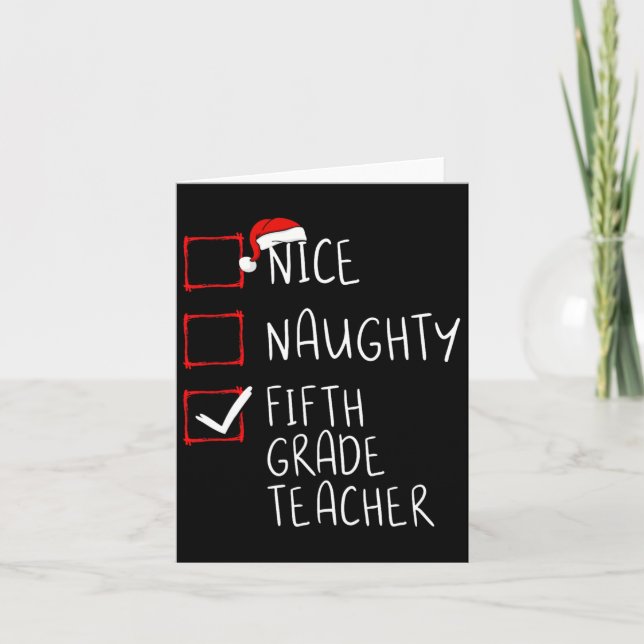 Snygg Naughty Femte Klass-lärarjullista Ssa Kort (Framsida)