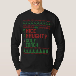 Snygg Naughty Golf Coach Funny Julmatchning T Shirt