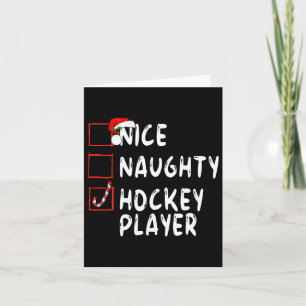 Snygg Naughty Hockey Player-julen Jultomten Kort