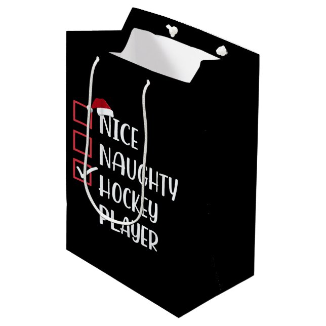 Snygg Naughty Hockey Player Sports Älskare Santa (Framsidan Vinklad)