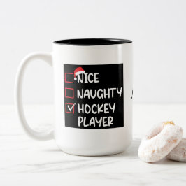 Snygg Naughty Hockey-spelare Den fina julen Två-Tonad Mugg