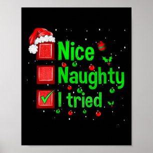 Snygg Naughty jag försökte med den vackra julfamil Poster
