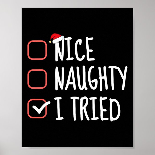 Snygg Naughty jag försökte med julklapp Poster (Framsidan)