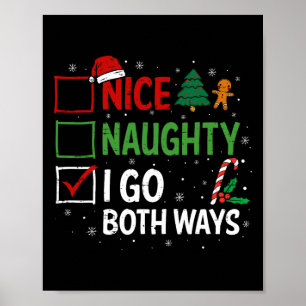Snygg Naughty jag går båda gångarna Jul Pajamas Sa Poster