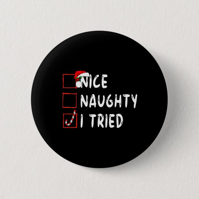 Snygg Naughty jag testade Julafton Den vackra jule Knapp (Framsida)