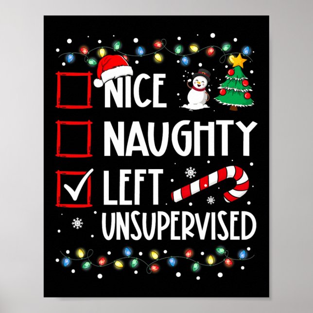 Snygg Naughty Lämnade Halls oövervakad jullista Poster (Framsidan)