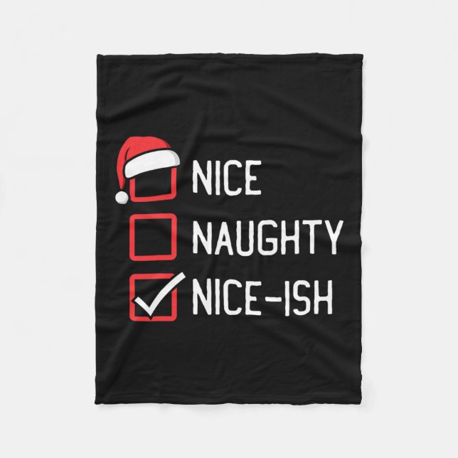 Snygg Naughty List - fin jul Fleecefilt (Framsidan)