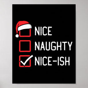 Snygg Naughty List - fin jul Poster