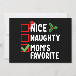 Snygg Naughty Mamma favoritjulllista Inbjudningar