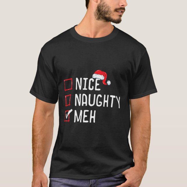 Snygg Naughty Meh-jullista T Shirt (Framsida)