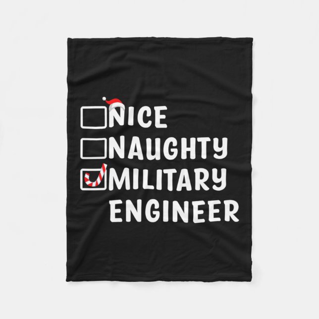 Snygg Naughty Mility Ingenjör Funny Jul Eng Fleecefilt (Framsidan)