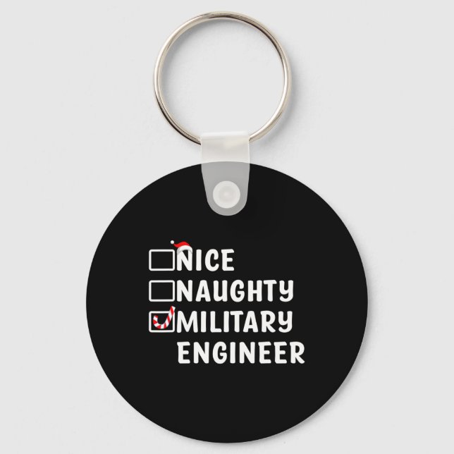 Snygg Naughty Mility Ingenjör Funny Jul Eng Nyckelring (Framsida)