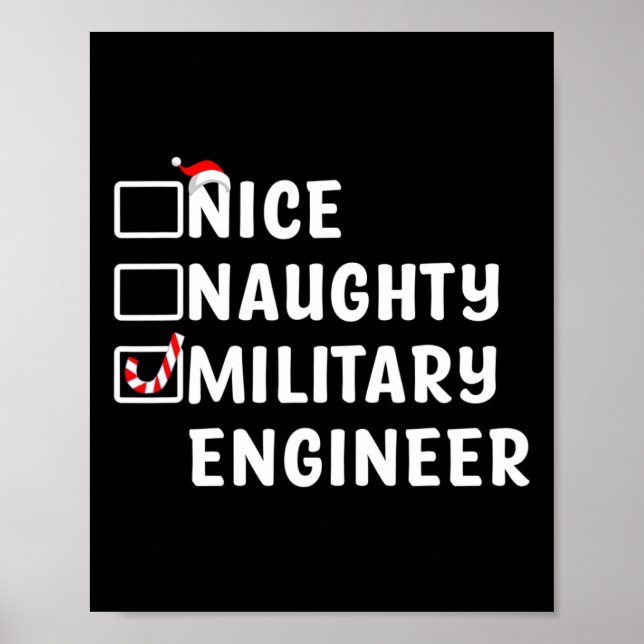 Snygg Naughty Mility Ingenjör Funny Jul Eng Poster (Framsidan)