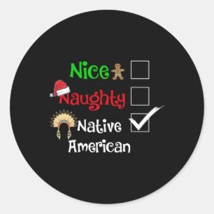 Snygg Naughty Native American Santa jul Pyjam Runt Klistermärke