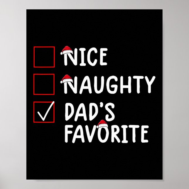 Snygg Naughty Pappa Favorite Cute-jul Poster (Framsidan)