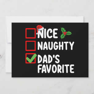 Snygg Naughty Pappa favoritjulllista Inbjudningar