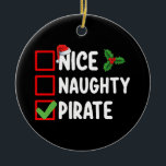 Snygg Naughty Pirat-familj - matchande jullista Julgransprydnad Keramik<br><div class="desc">Snygg Naughty Pirat-familj som matchar jullistan Helgdag</div>