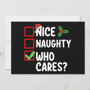 Snygg Naughty som bär jullistfamiljen Inbjudningar
