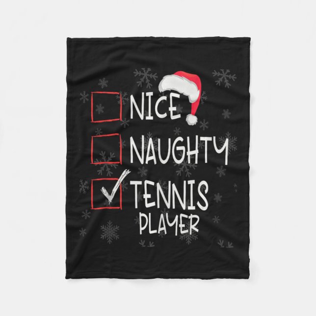 Snygg Naughty Tennis Player-lista Jultomte Fleecefilt (Framsidan)