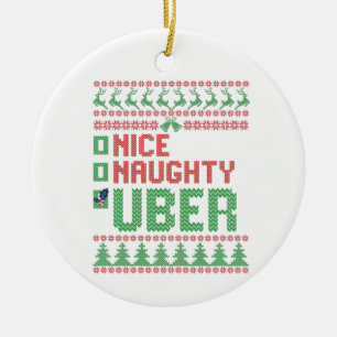 Snygg Naughty Uber Funny julmatchningsgåva Julgransprydnad Keramik