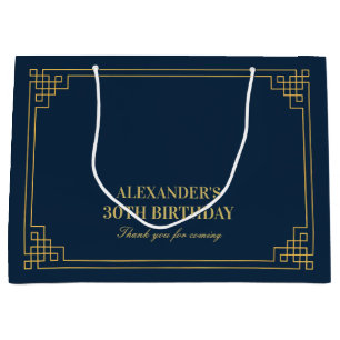Snygg Navy Guld Art Deco Födelsedag