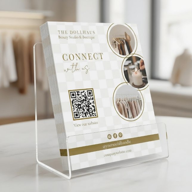 Snygg Neutral Kontroll Butik QR-kod Foto Flygblad (Skapare uppladdad)