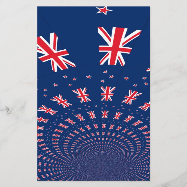 Snygg New Zealand Flagga Art Print Design (Framsida)