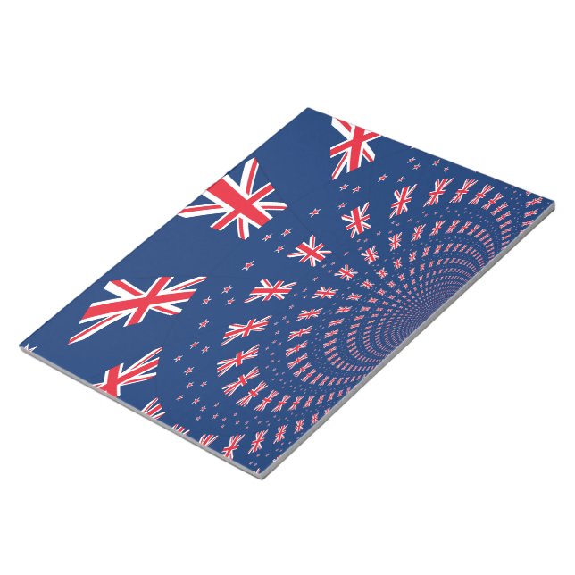 Snygg New Zealand Flagga Art Print Design Anteckningsblock (Vinklad)