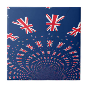 Snygg New Zealand Flagga Art Print Design Kakelplatta