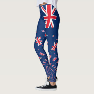Snygg New Zealand Flagga Art Print Design Leggings