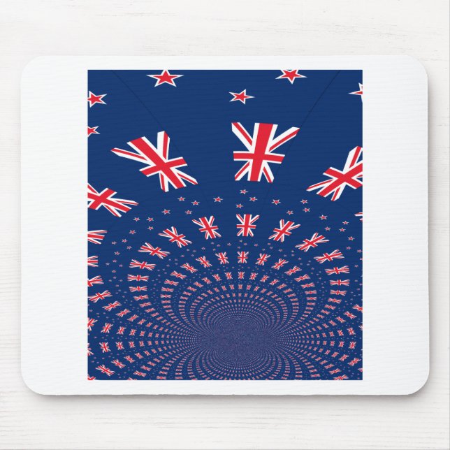 Snygg New Zealand Flagga Art Print Design Musmatta (Framsidan)