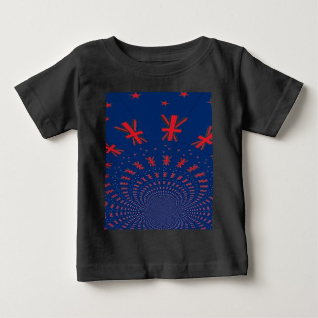 Snygg New Zealand Flagga Art Print Design T Shirt (Framsida)