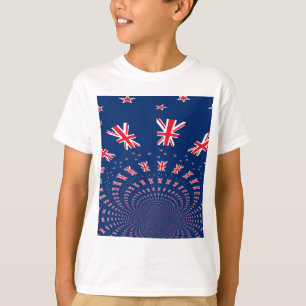 Snygg New Zealand Flagga Art Print Design Tee Shirt