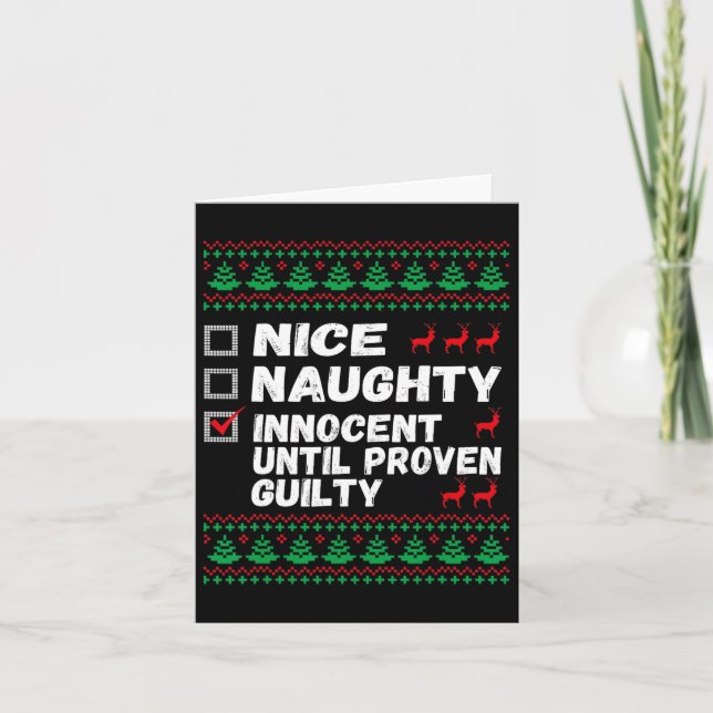 Snygg nocent tills Beven Guilty Christma Kort (Framsida)