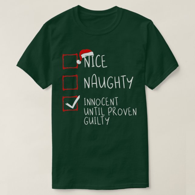 Snygg nocent tills Beven Guilty Christma T Shirt (Design framsida)