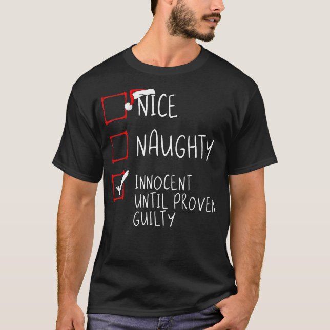 Snygg nocent tills Beven Guilty Christma T Shirt (Framsida)