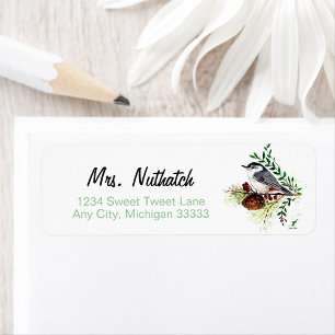 Snygg nuthatch Art Returadress Etikett