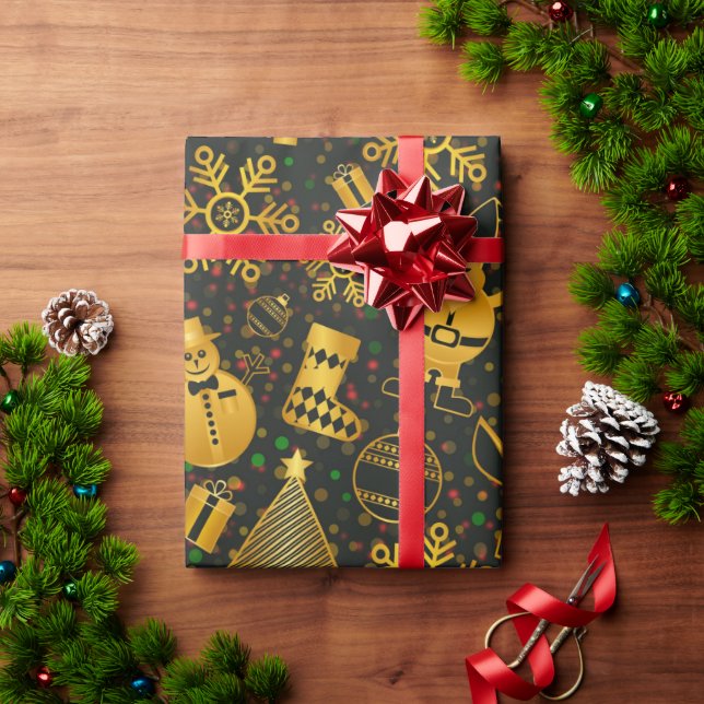 Snygg nyårskonstruktion, snögubbe presentpapper (Julgåva)