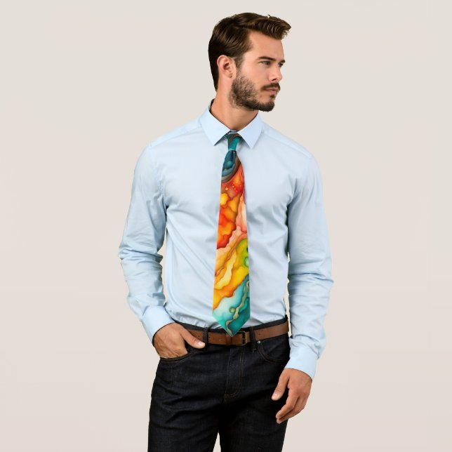 Snygg och Abstrakt Pastel Art Neck Tie Slips (In Situ)