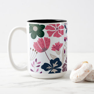 Snygg och charmig modern Blommigt Två-Tonad Mugg