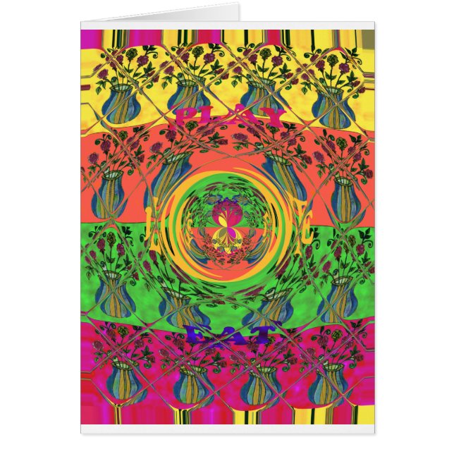 Snygg och fin blommigt färg-design. hälsningskort (Framsidan)