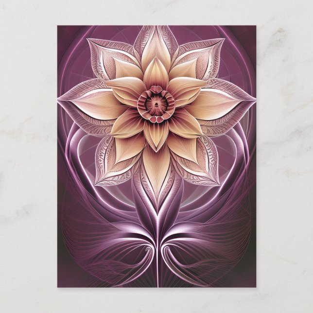 Snygg och häftig modern Fantasy Lotus Flower Vykort (Framsida)