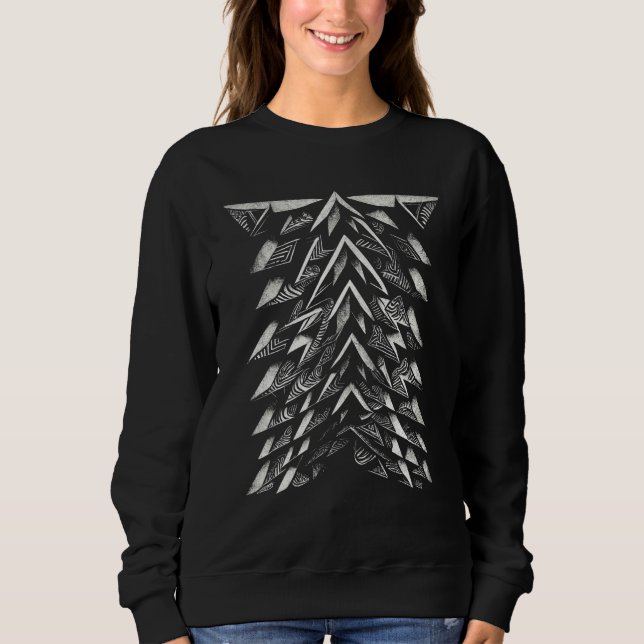 Snygg och robust abstrakt fiskbensdesign t shirt (Framsida)