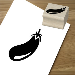 Snygg och rolig konst med aubergine miniatyrer stämpel