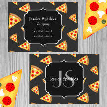 Snygg och rolig mönster med pizzaskivor Monogram